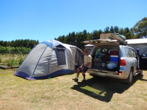 Camping amongst the vineyards at the wedding venue - how perfect is that!