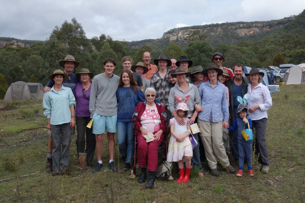 Most of the gang gathered for the Easter egg hunt on Sunday morning