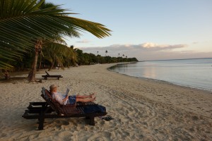 This is the life, a quiet beach, a good book and no mobile phones