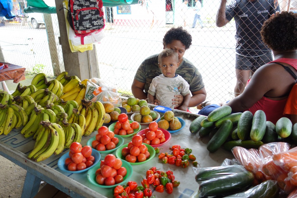 The market in Navau, piles of food each sold for a dollar