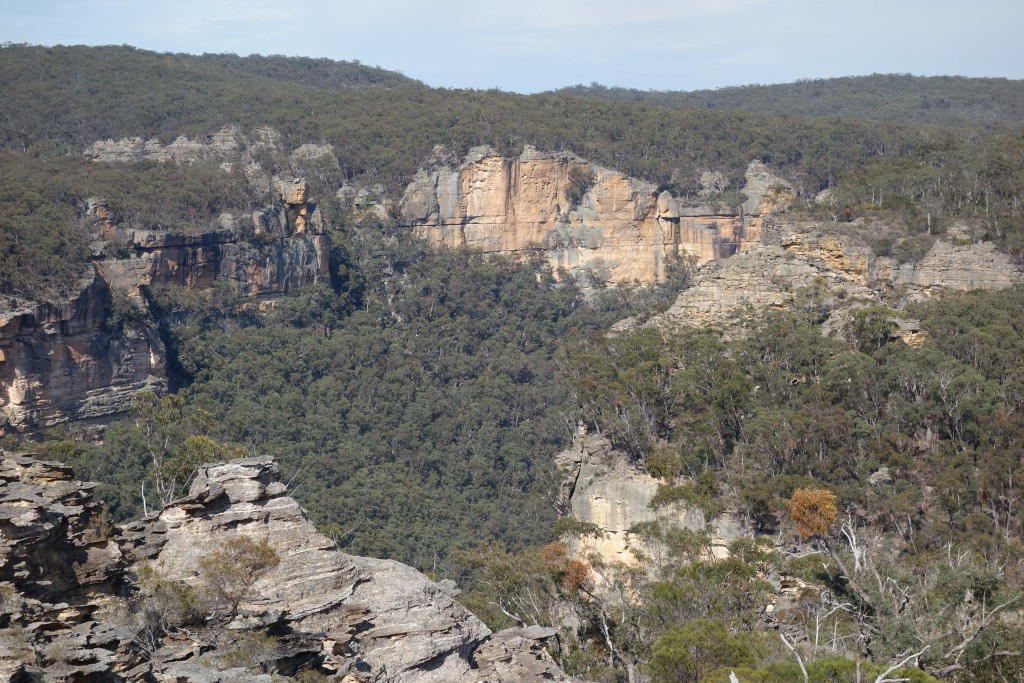 The view from a tall pagoda near the top of the Wolgan Falls