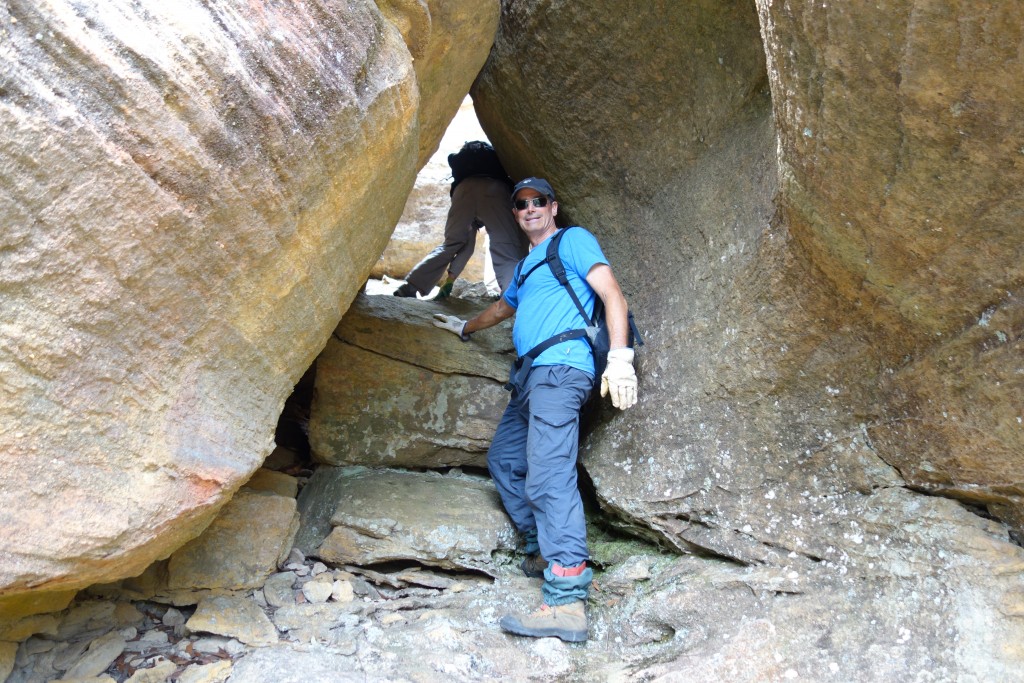 This little tunnel gave us access to the top of the cliffs