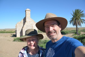 At the the Dalhousie ruins with the story of the first European settlers in this vast desert