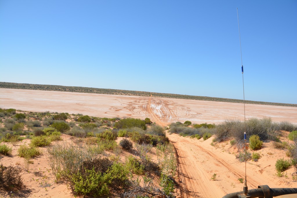 Approaching another dry salt lake - they had to be treated with respect because they were often very soft and muddy