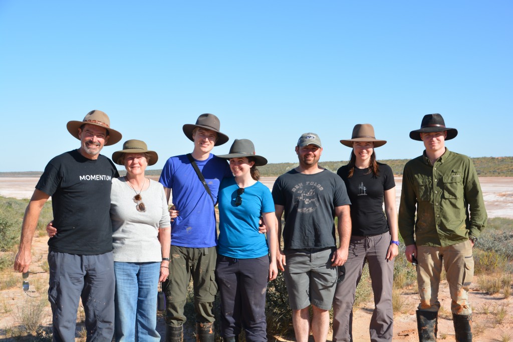 The team from three of the six vehicles in the Cool Convoy at Poeppel Corner