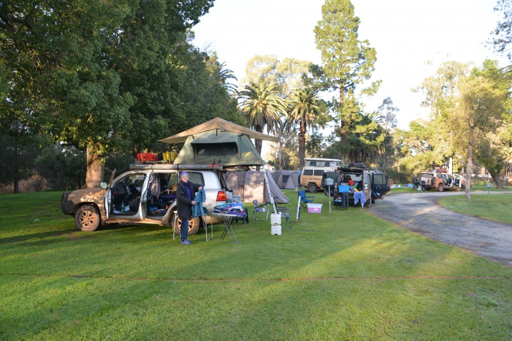 A clean up and repacking job on the last morning of the Cool Convoy's camping trip