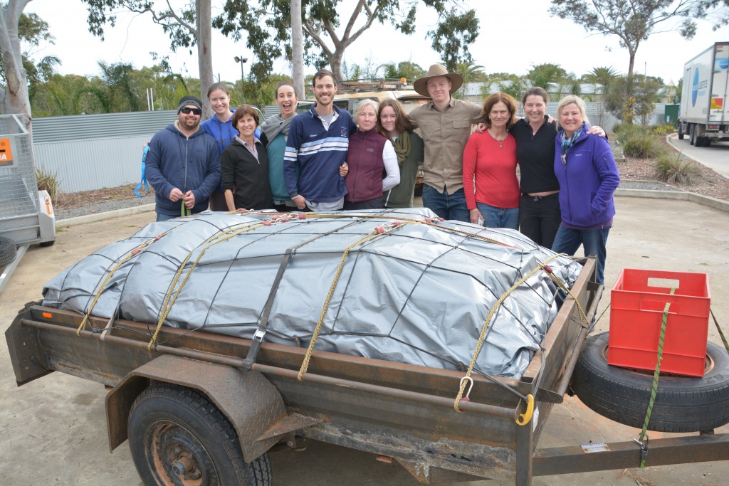 The packing team moved all their gear from their trucks into our trusty/rusty trailer and sealed it up for the long trip home