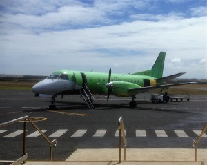 Our small but colourful transport to King Island