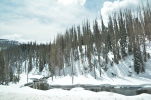 The snow got deeper as we climbed up this dramatic pass