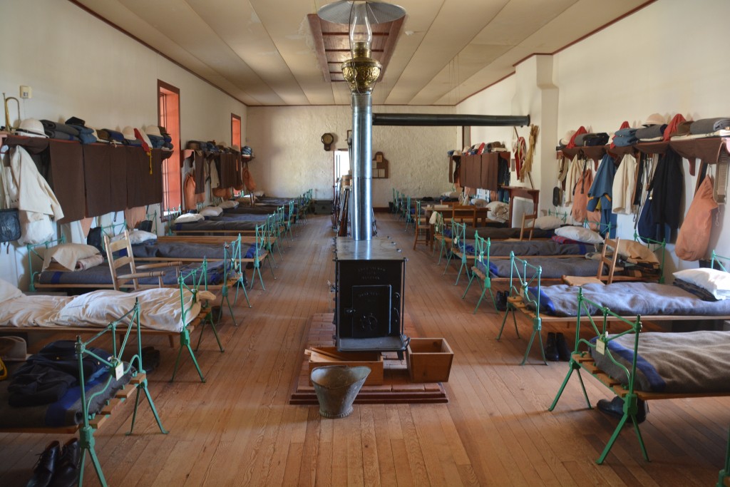 Barracks for the soldiers - all their worldly possessions in a box or bag