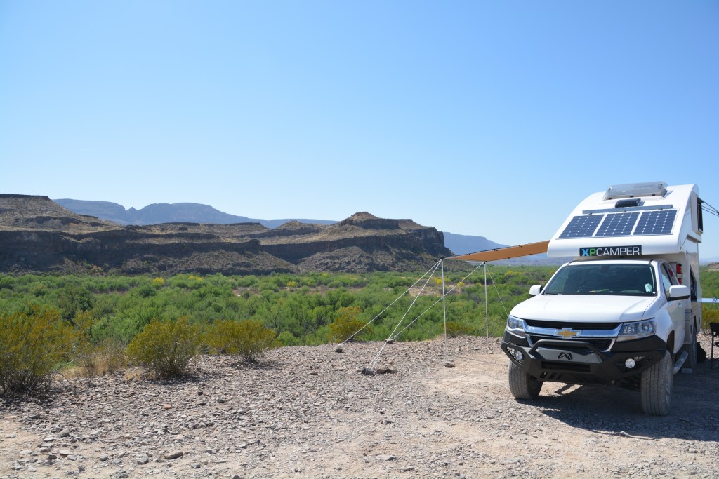 Even Tramp enjoys the views of the Rio Grande below him and Mexico on the other side