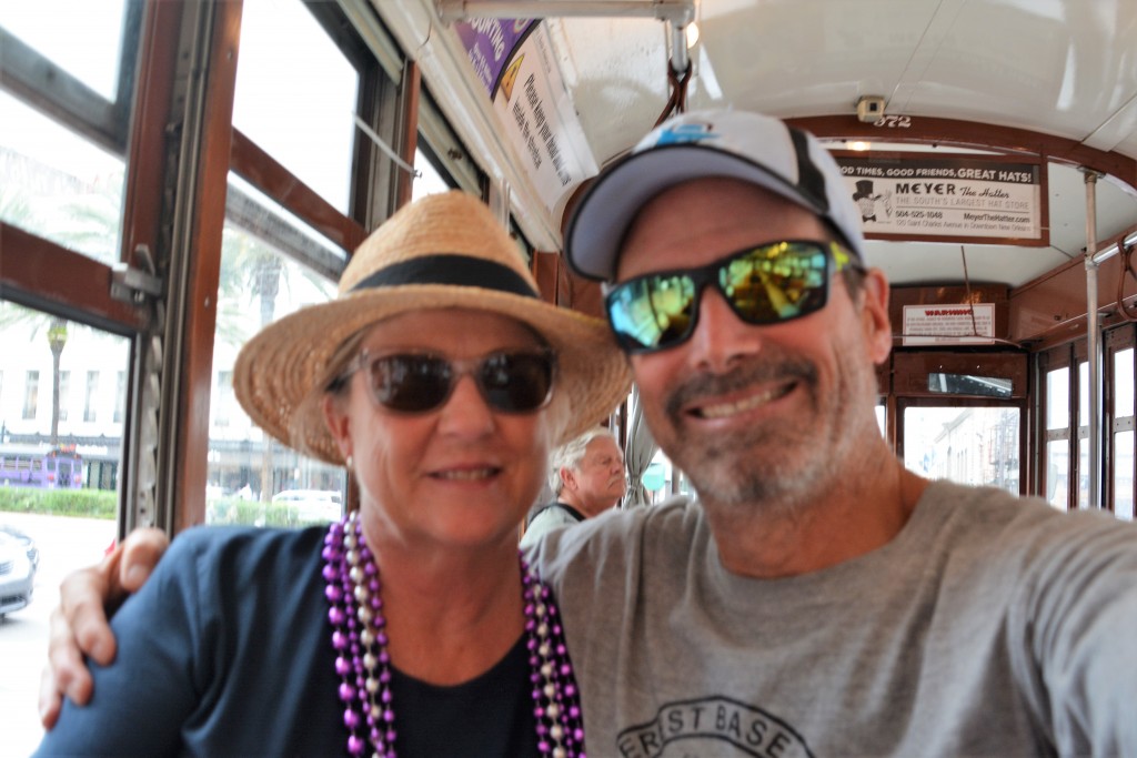 Riding the local trams was great fun and made it easy to get around - note Julie's cheap costume jewelry