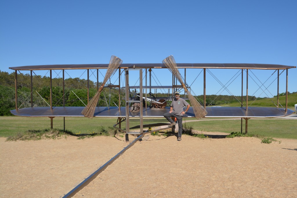 I'm with Orville Wright on this bronze rendition of his famous flying machine - very cool