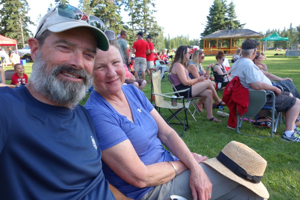 One last shot of us sitting in a green park listening to local bands on Canada Day - we'll never forget it!