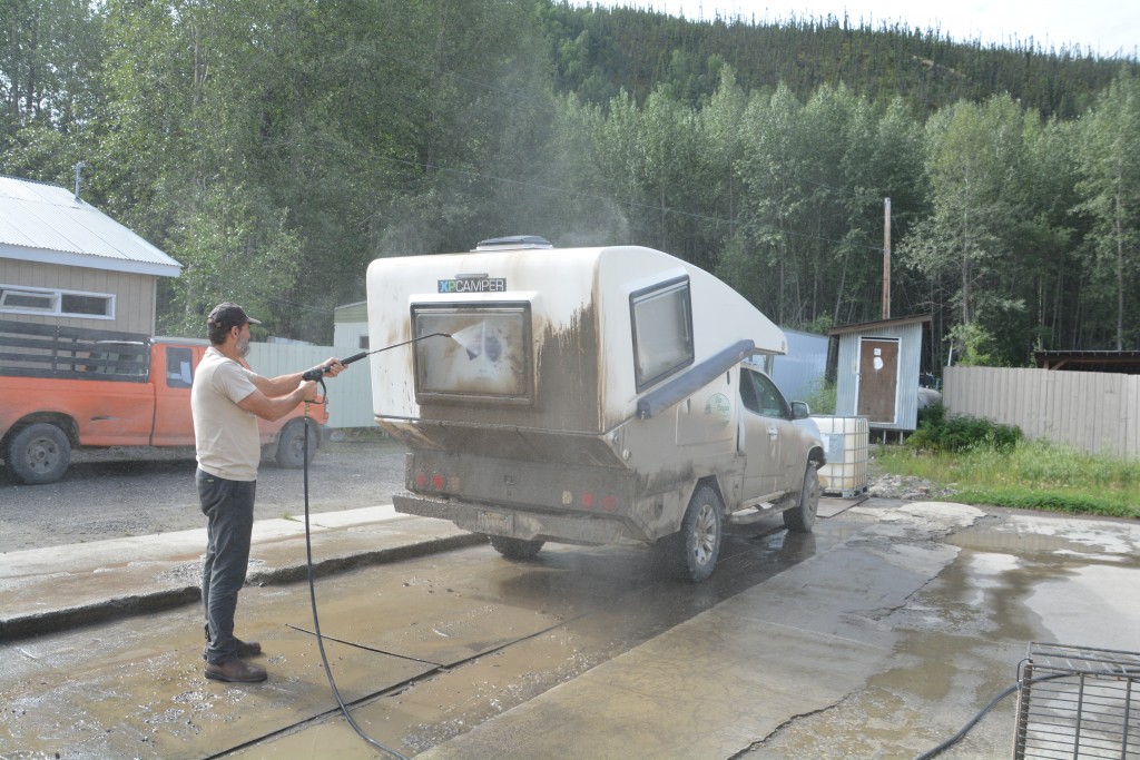 Tramp gets his second wash in only four days - not that he needed it