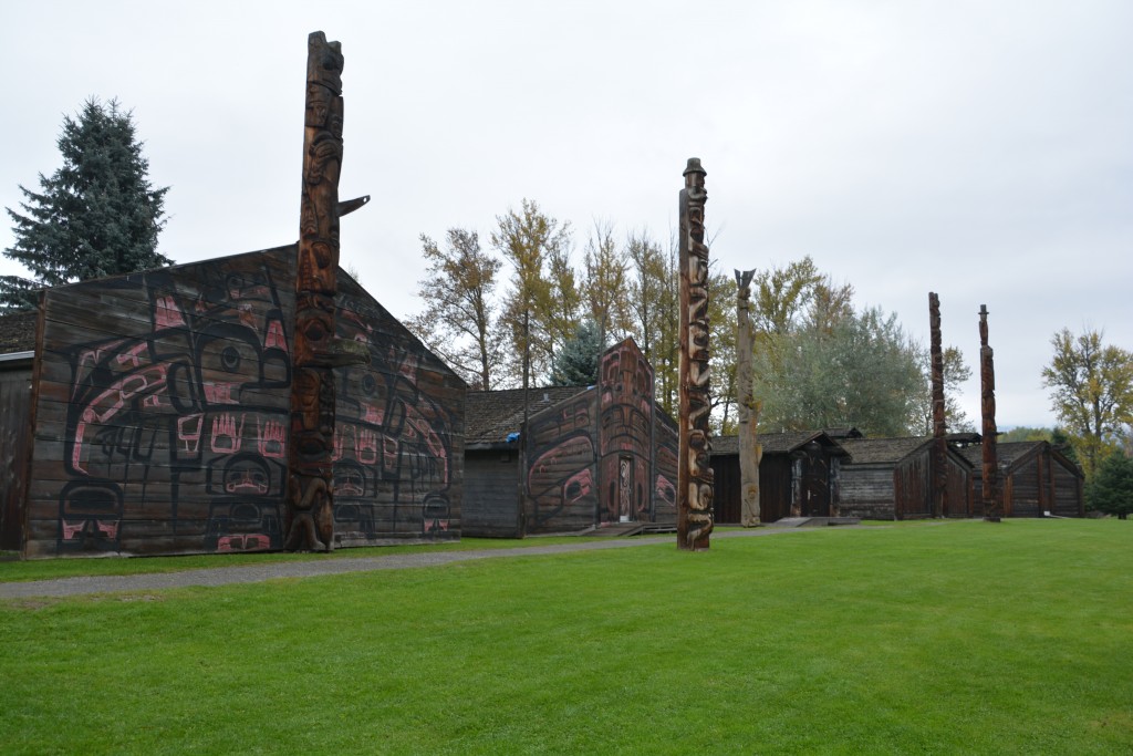 A recreated First Nation community gave us a chance to see their buildings and art work - very cool