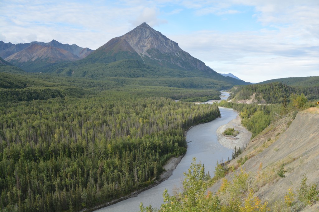 The Matanuska River weaving its way through its own valley