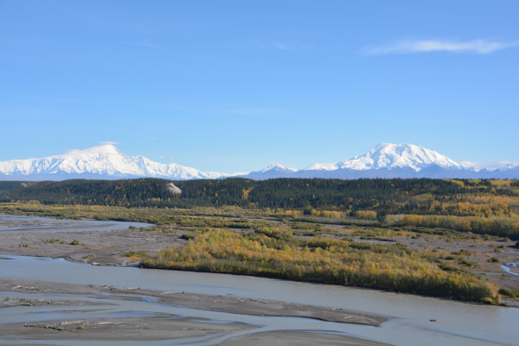 Great views of the Wrangell Mountains on our way up to the northern access point of their huge national park