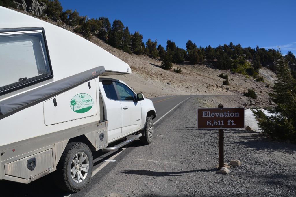 Tramp summits in Lassen National Park - one of the highest points he's been for many months